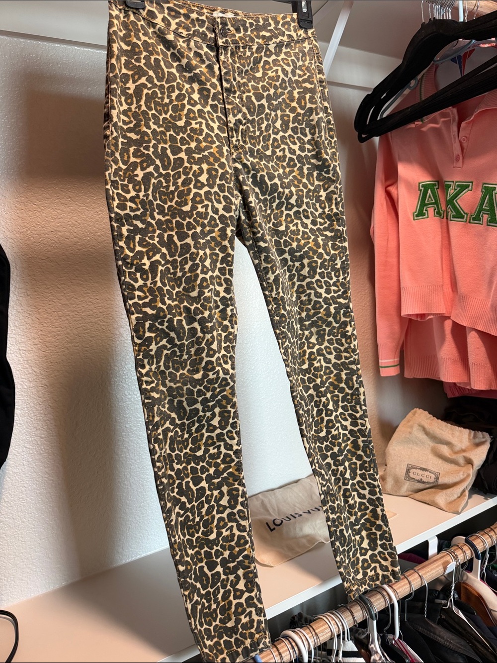 We The Free by Free People leopard print high-rise skinny jeans